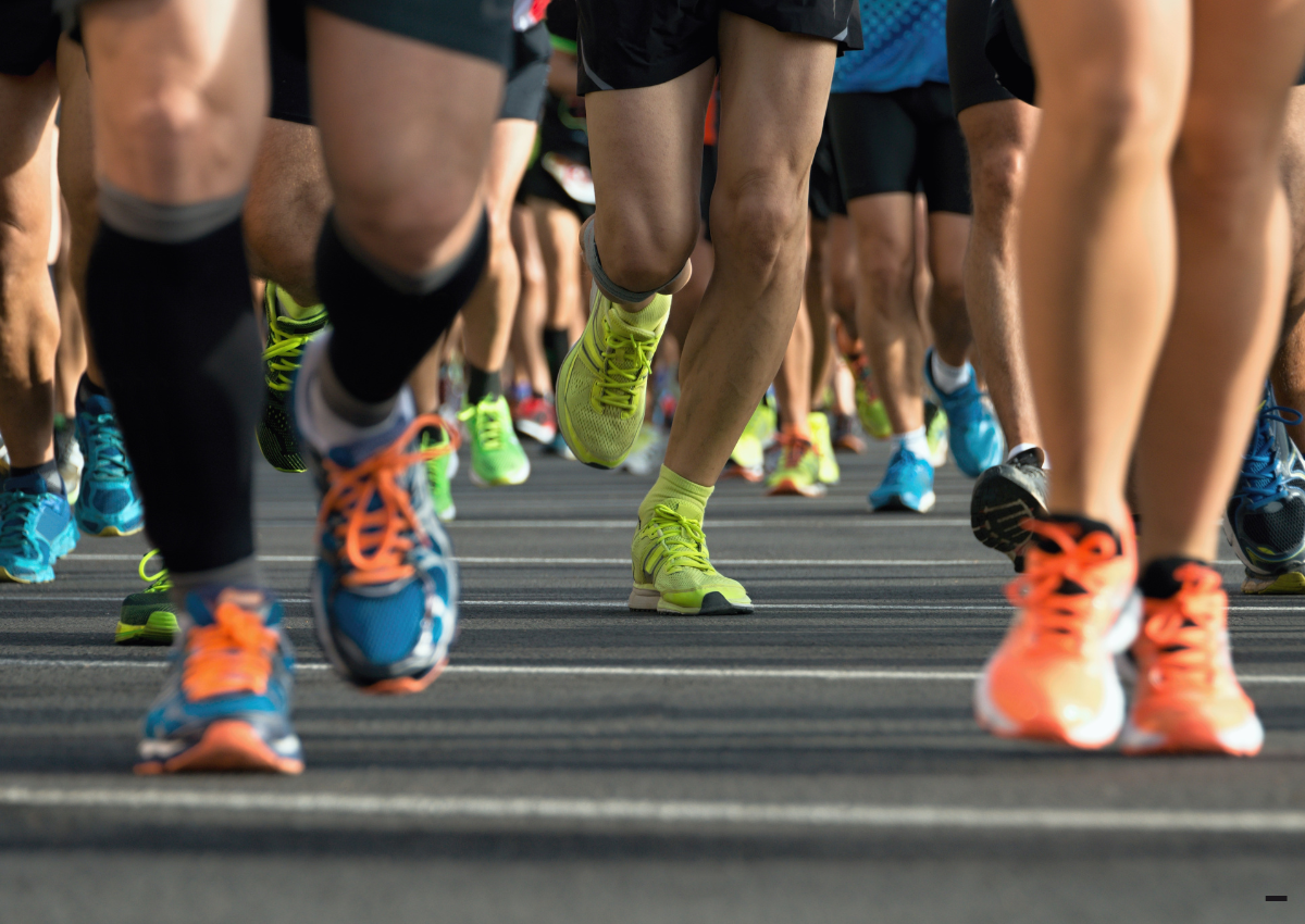 marathon runners just legs close up